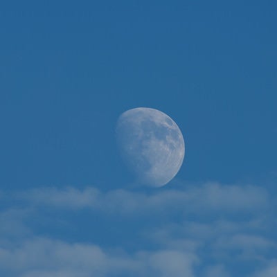 空に浮かぶ十日夜の月の写真