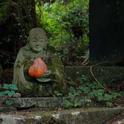 東堂山満福寺参道脇の羅漢石像の写真