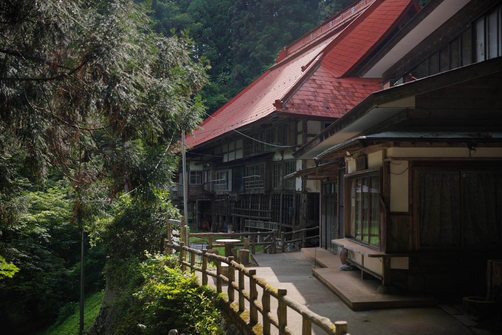 「通路から眺める東堂山満福寺」の写真