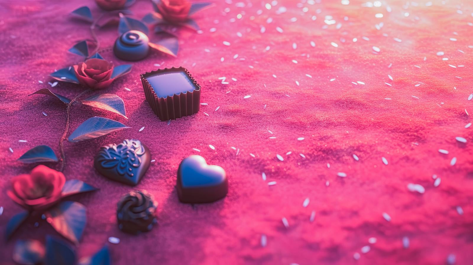 「ハートのチョコとバレンタイン」の写真