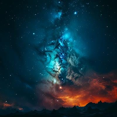 惑星から見た星雲の写真