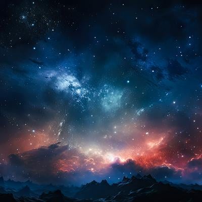 美しい星雲と荒れ果てた惑星の写真