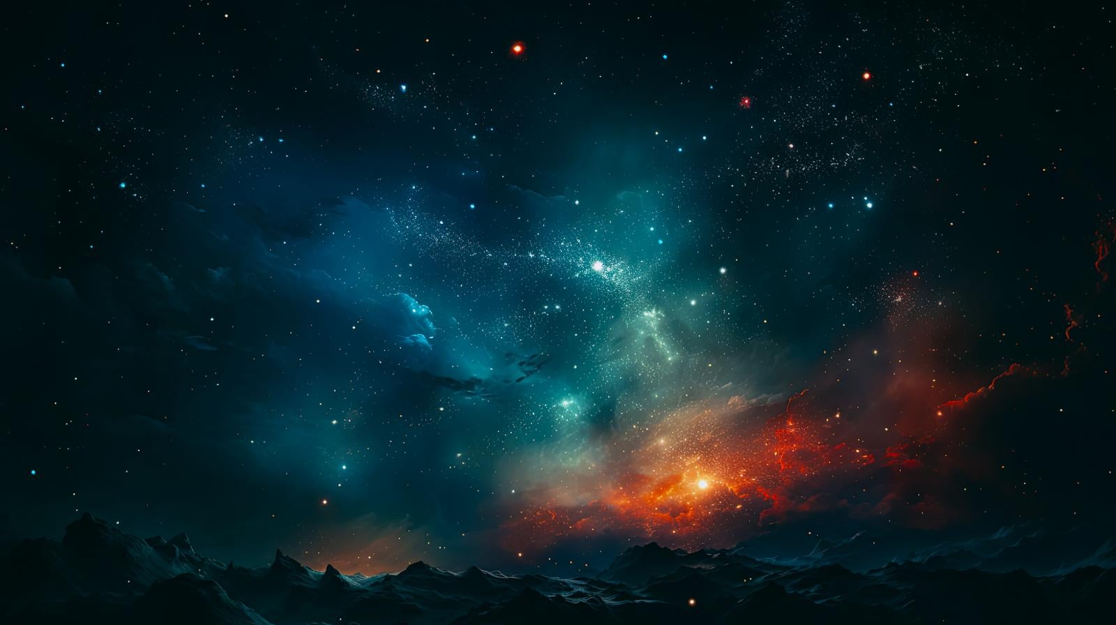「荒廃した惑星と星雲」の写真