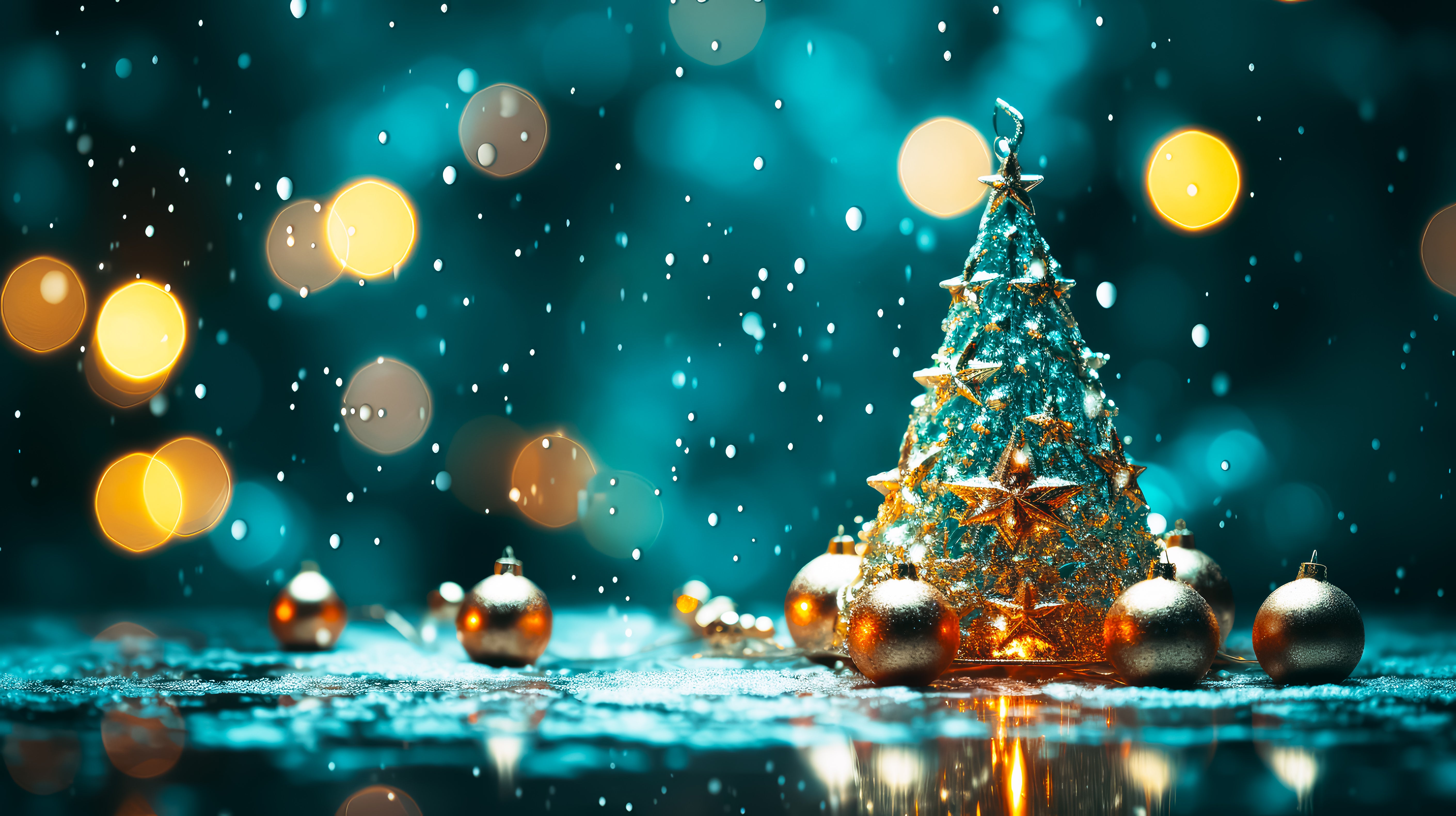 クリスマスツリーとキラキラライトの無料AI画像素材 - ID.87926 