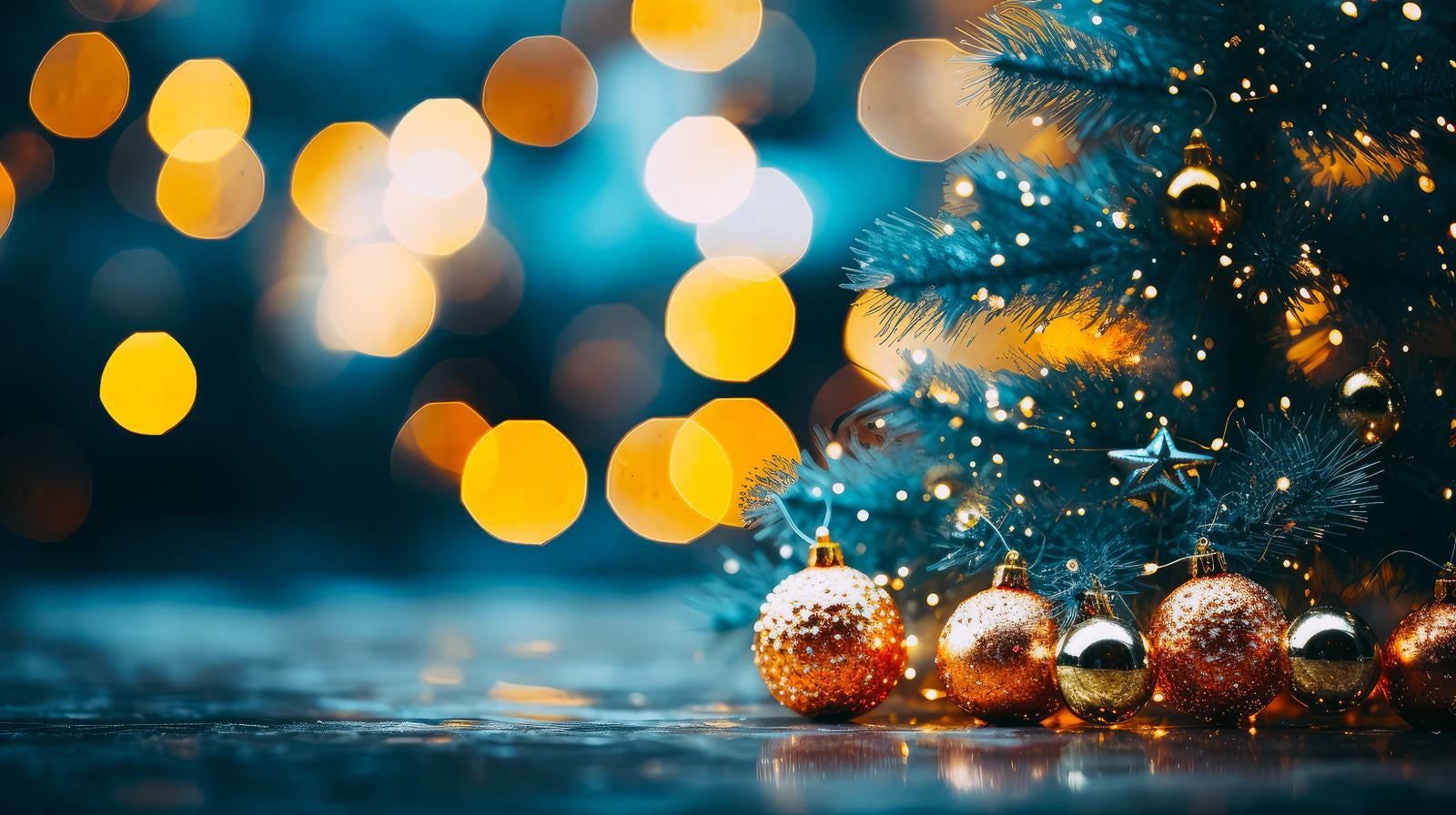 「クリスマスツリーを輝かせるイルミネーション」の写真