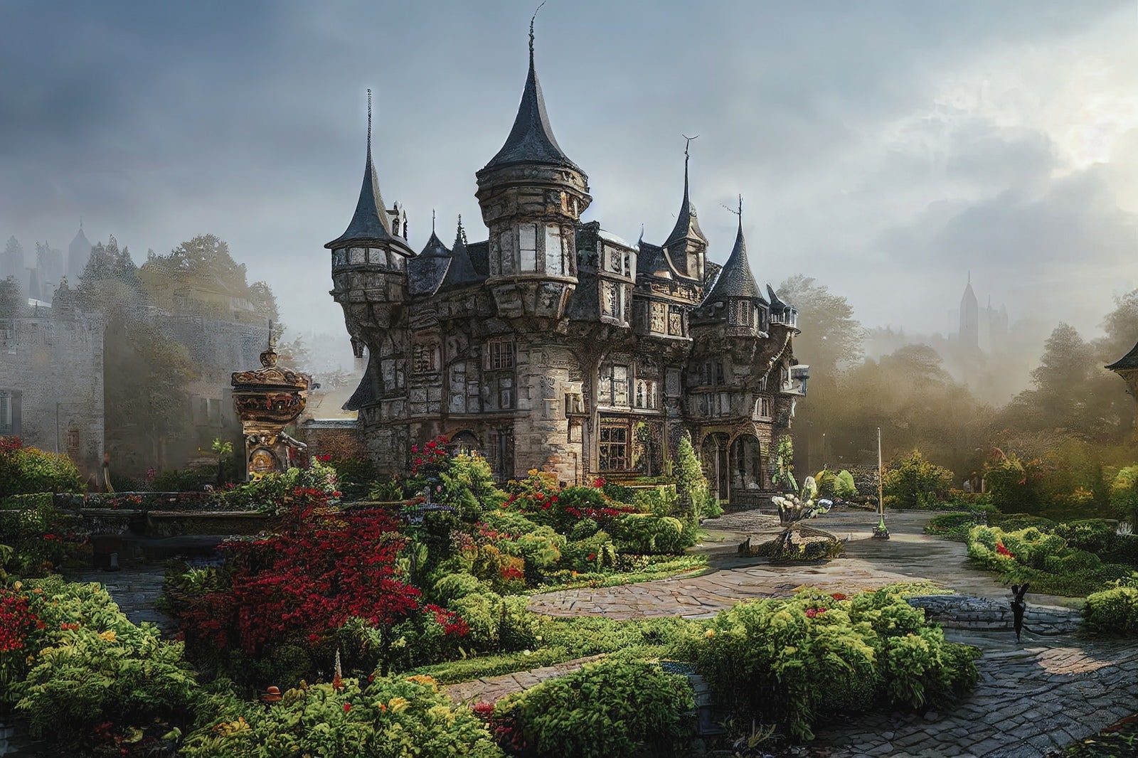 「中庭から見る城」の写真