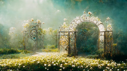 妖精の国へと誘う門扉の写真
