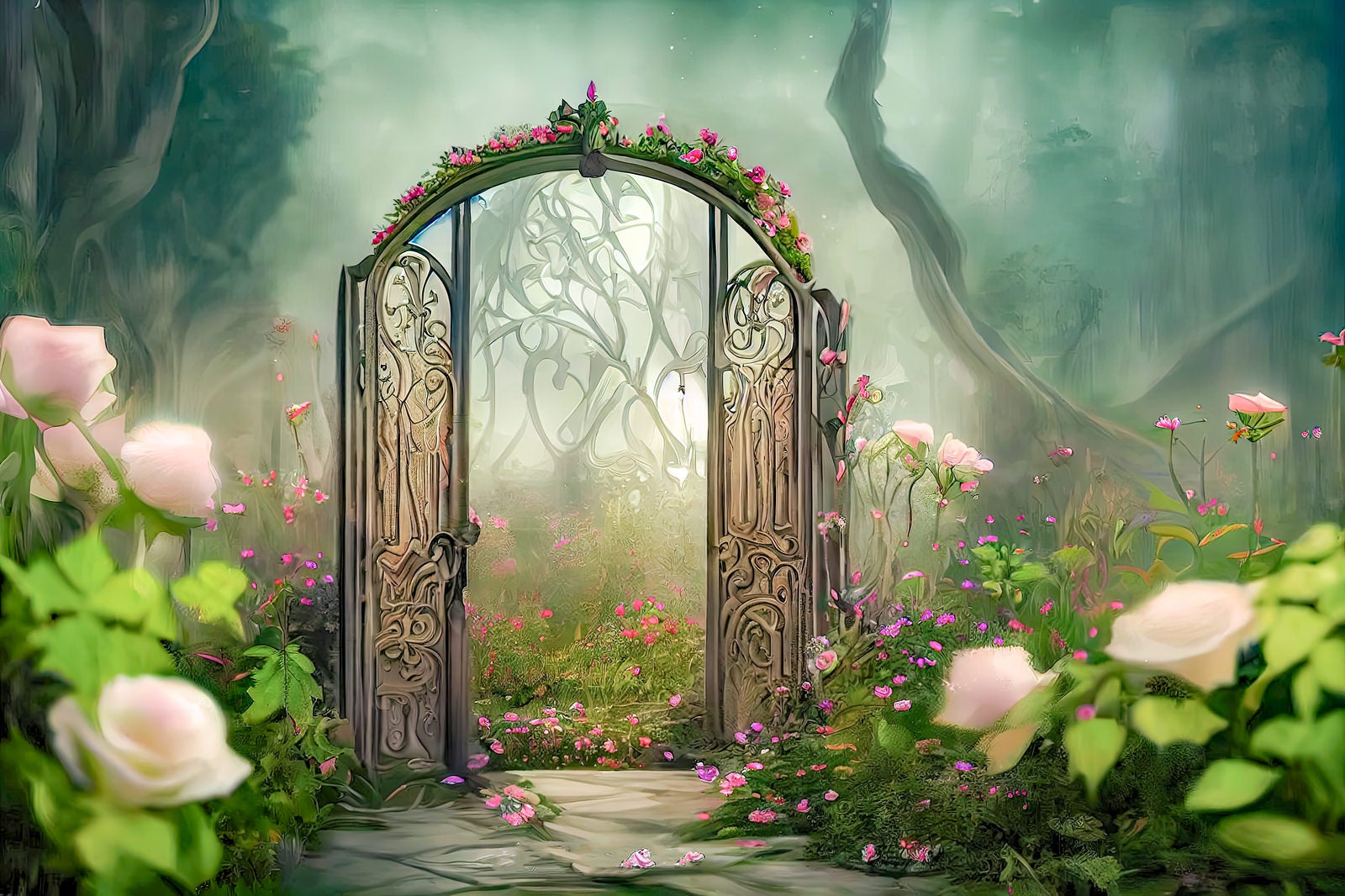 「花で色付く妖精の門」の写真