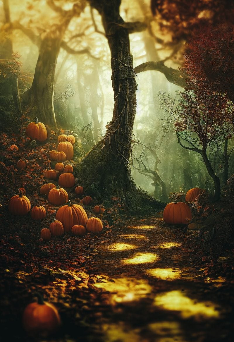 「幻想的な森とかぼちゃ（ハロウィン）」の写真