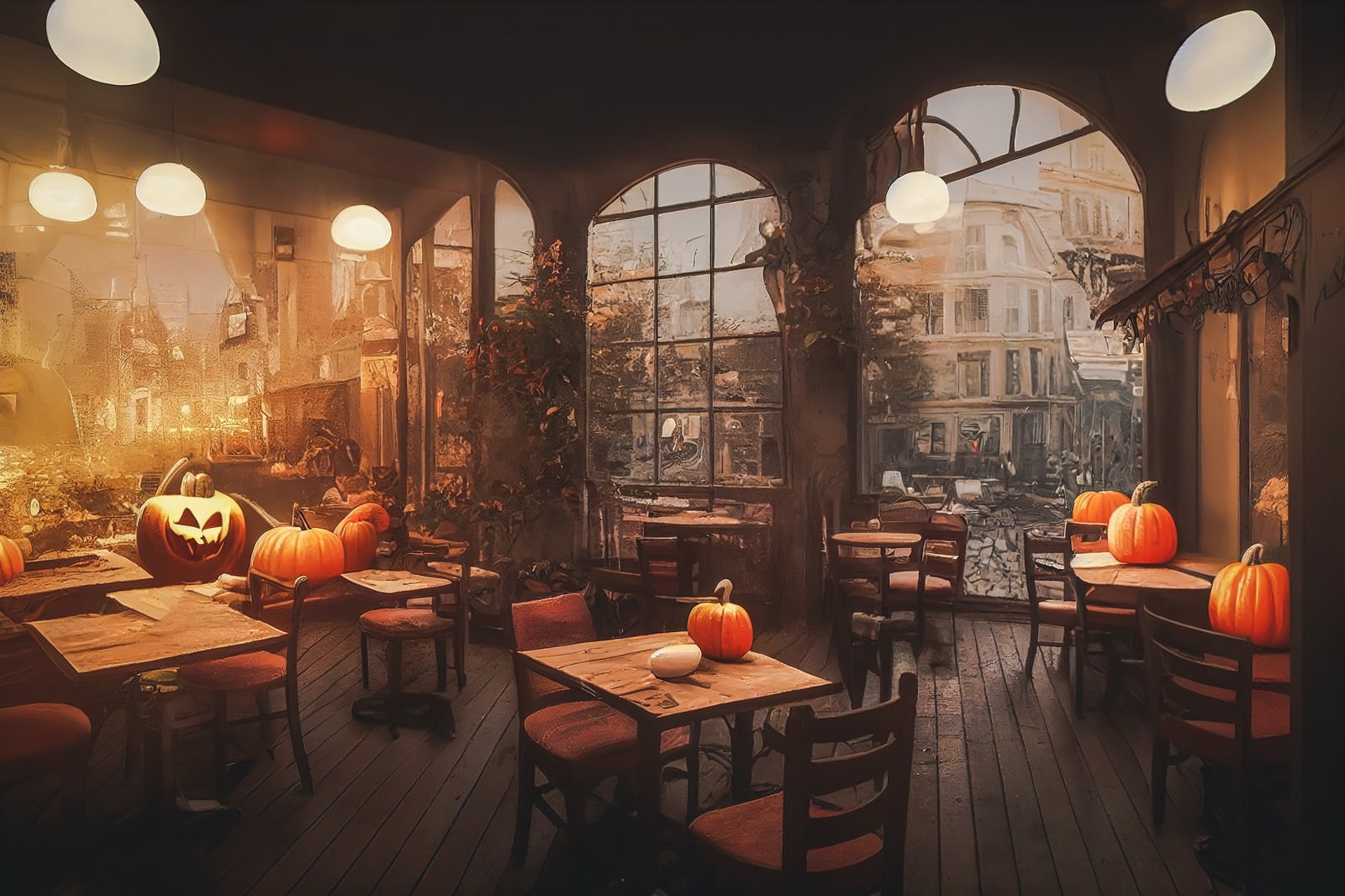 「ジャックランタンと喫茶店」の写真