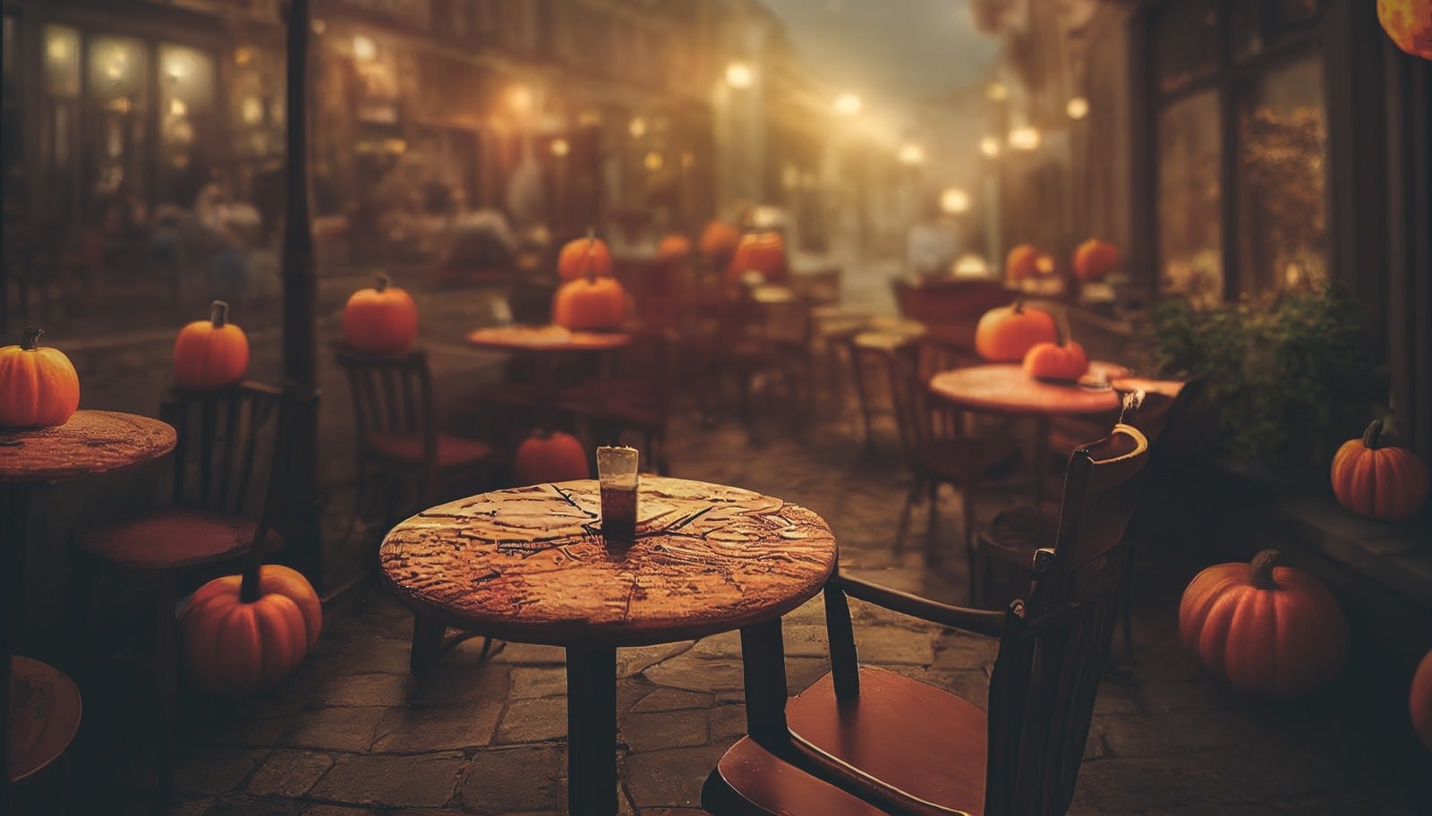 「ジャックランタンに専有されたカフェの様子」の写真
