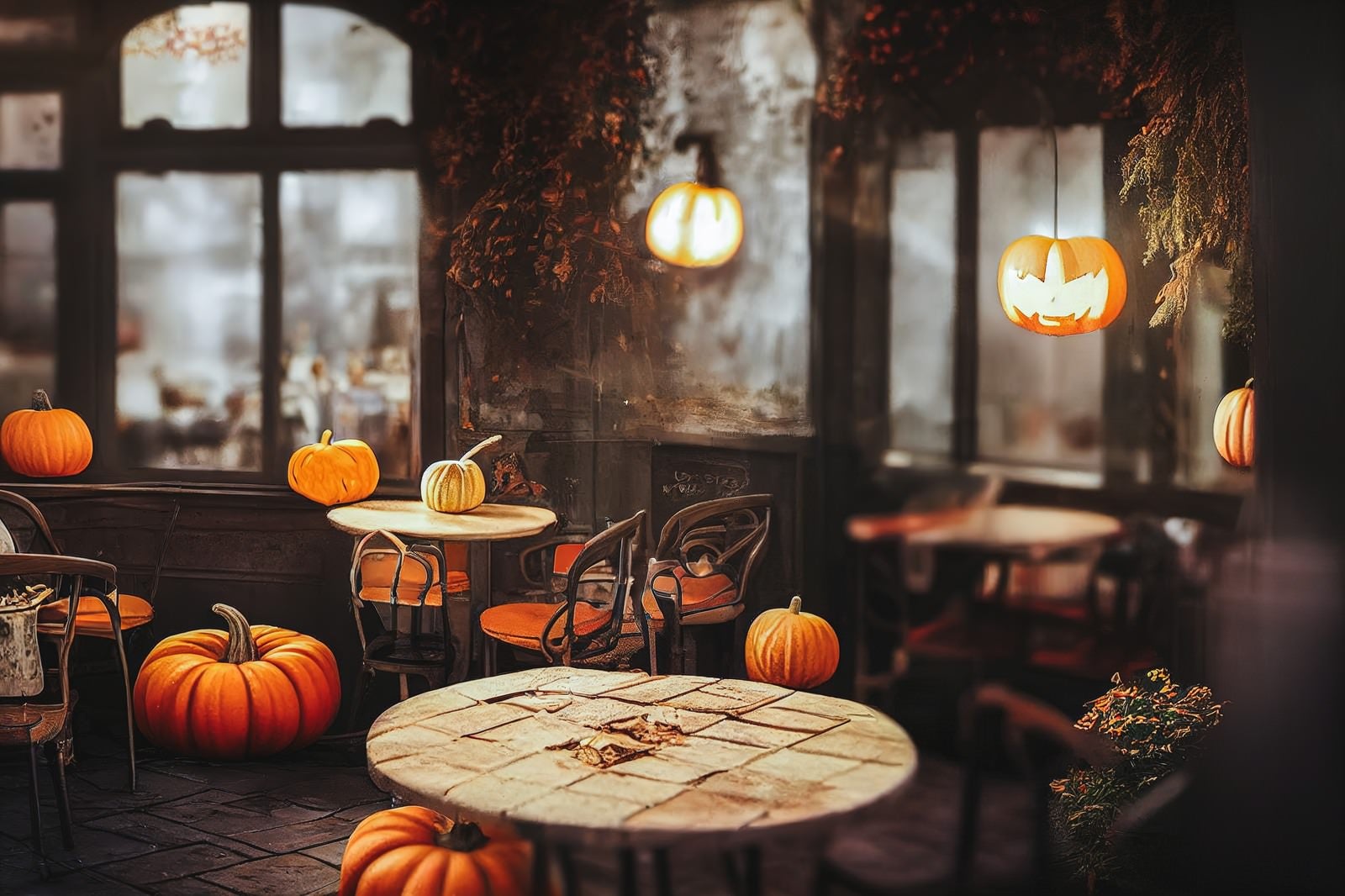 「店内にかぼちゃが蔓延る」の写真