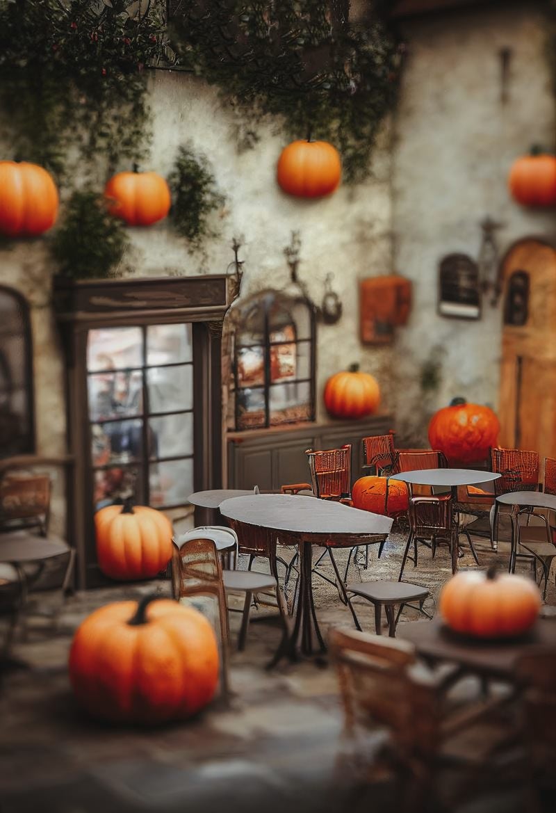 「ハロウィン中のかぼちゃカフェ」の写真