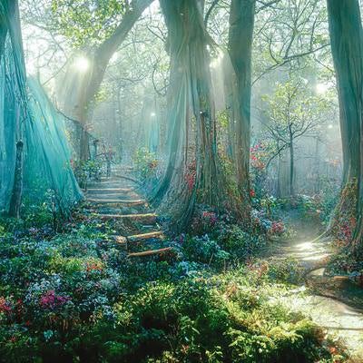 幻想的な森の道の写真