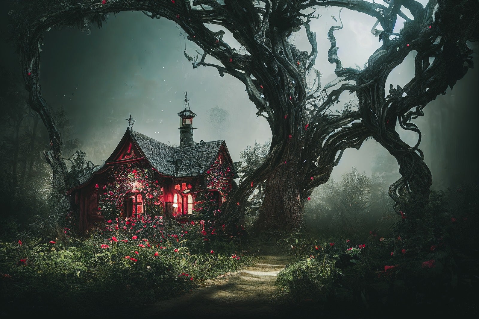 「森を守る巨木と魔女の家」の写真