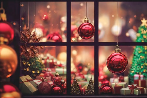 クリスマス一色の室内の写真