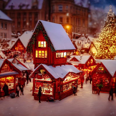 クリスマスマーケットの風景の写真