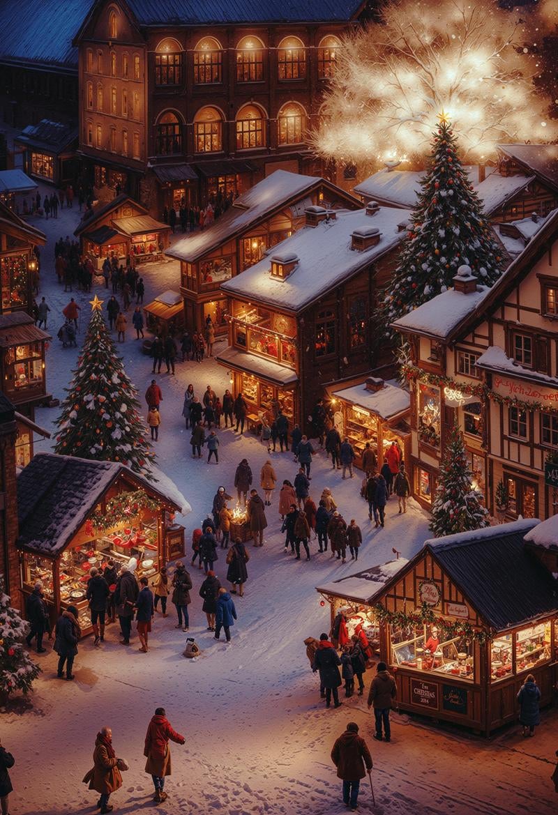 「クリスマスイルミネーションの街灯り」の写真