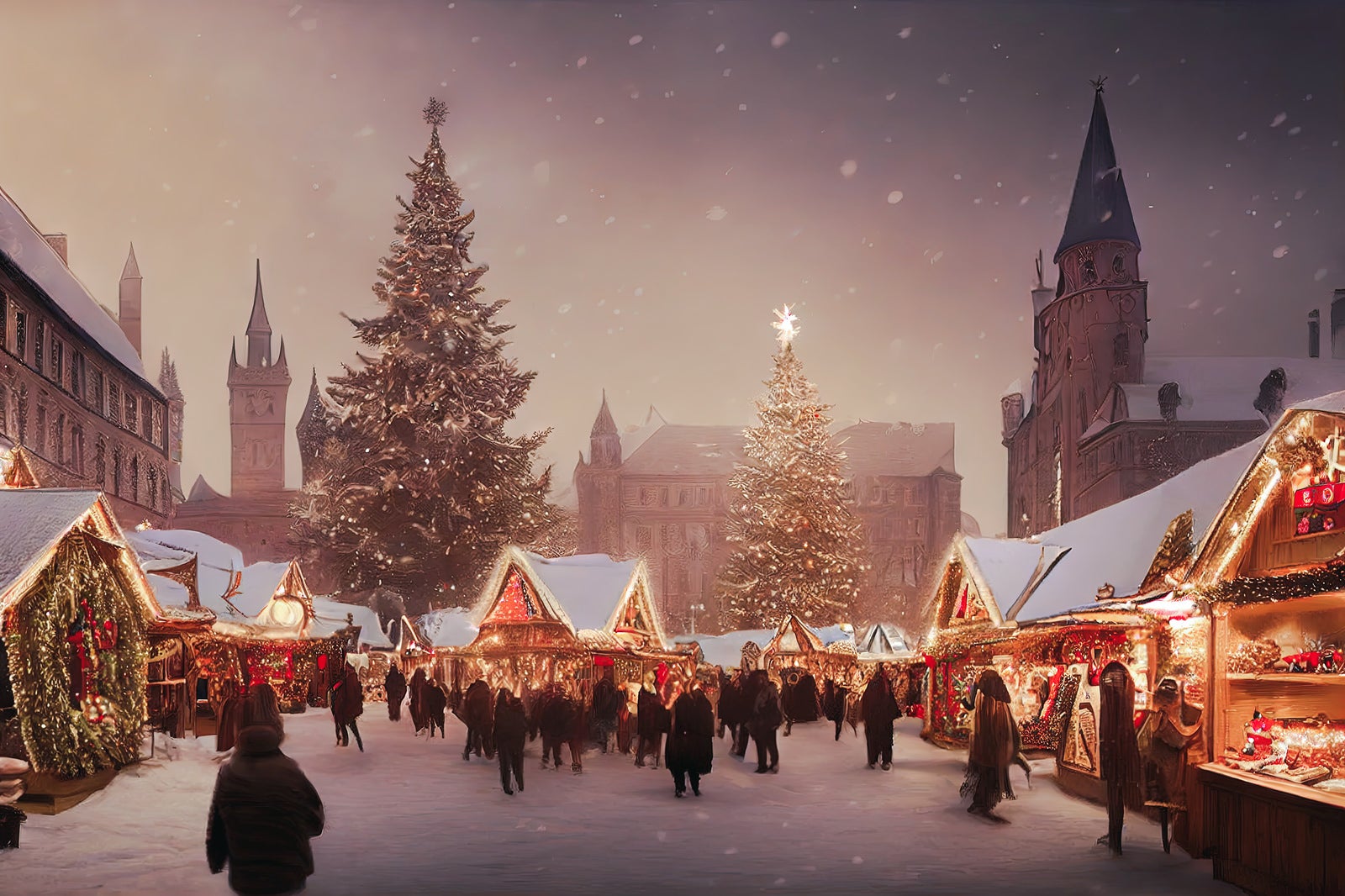 「クリスマスムードの街並み」の写真