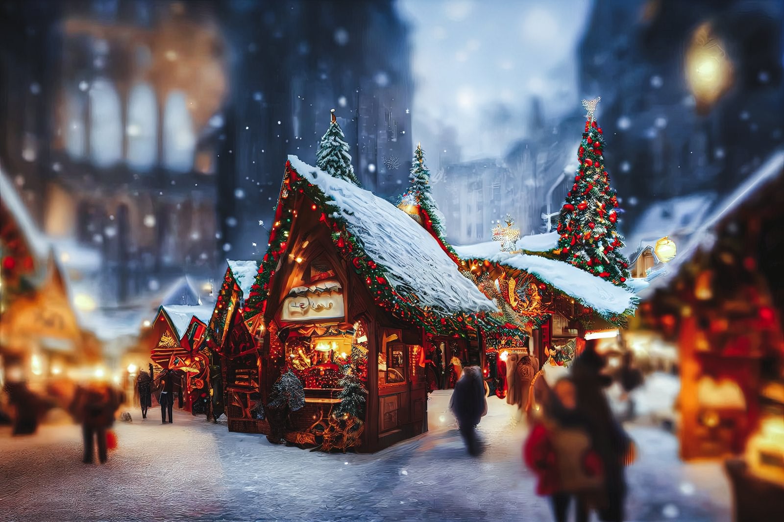 「クリスマスシーズンの村の様子」の写真