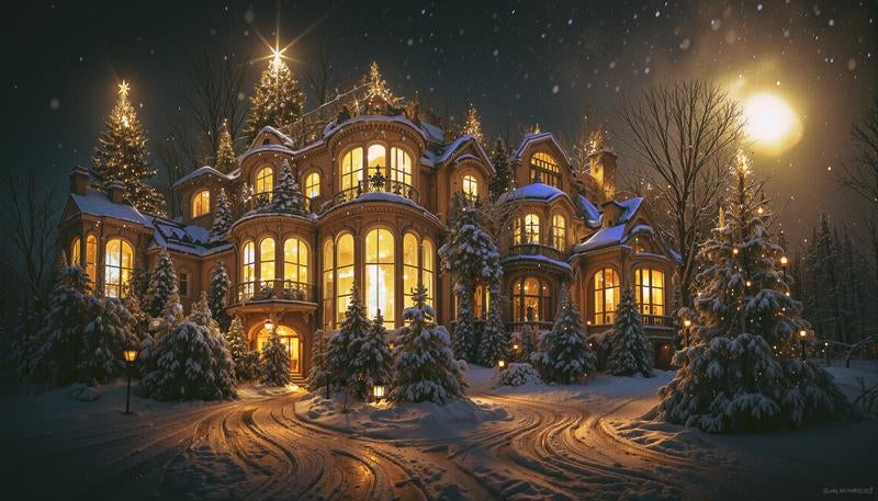 クリスマスイルミネーションの館の写真