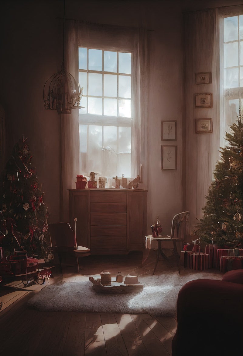 「クリスマスツリーのある部屋」の写真