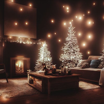 光に包まれるクリスマスの夜の写真