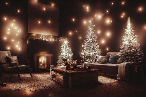 光に包まれるクリスマスの夜の写真