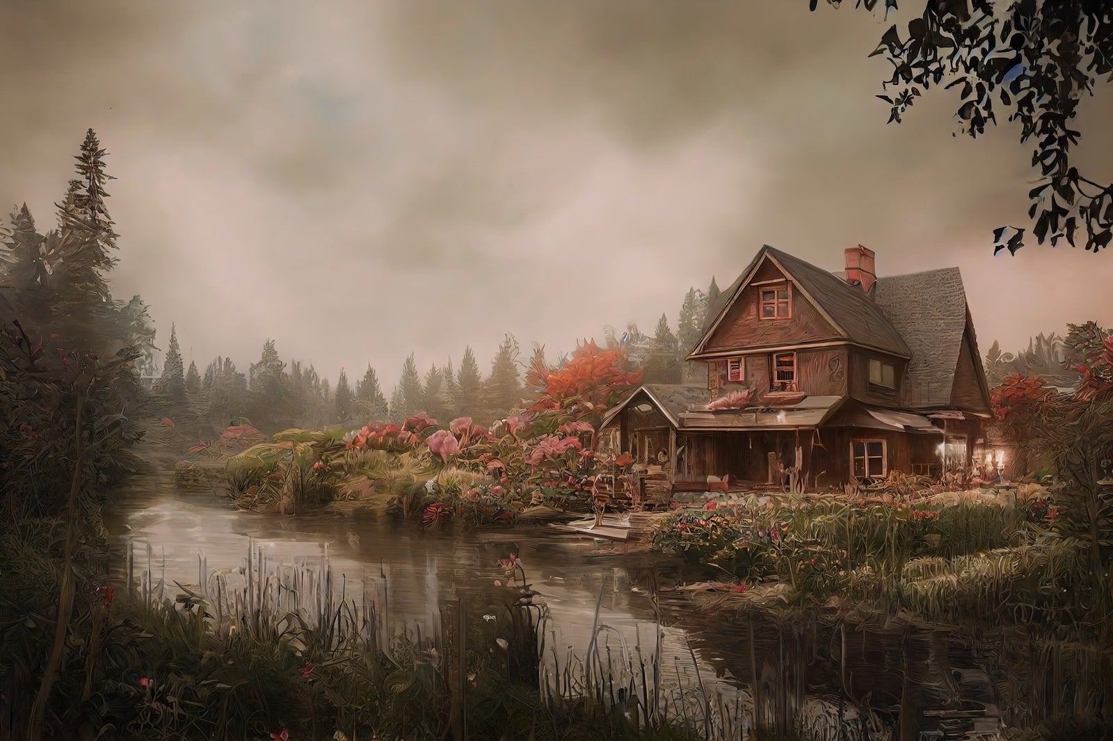 「湖畔の一軒家」の写真