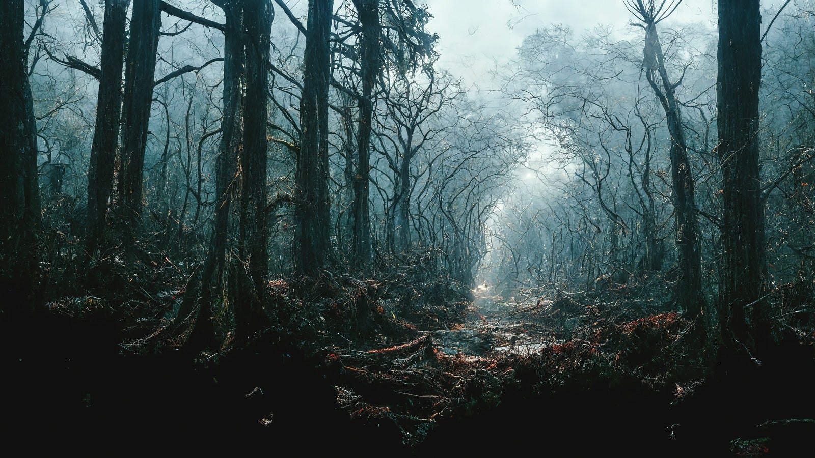 「終焉を迎える立ち枯れの森」の写真