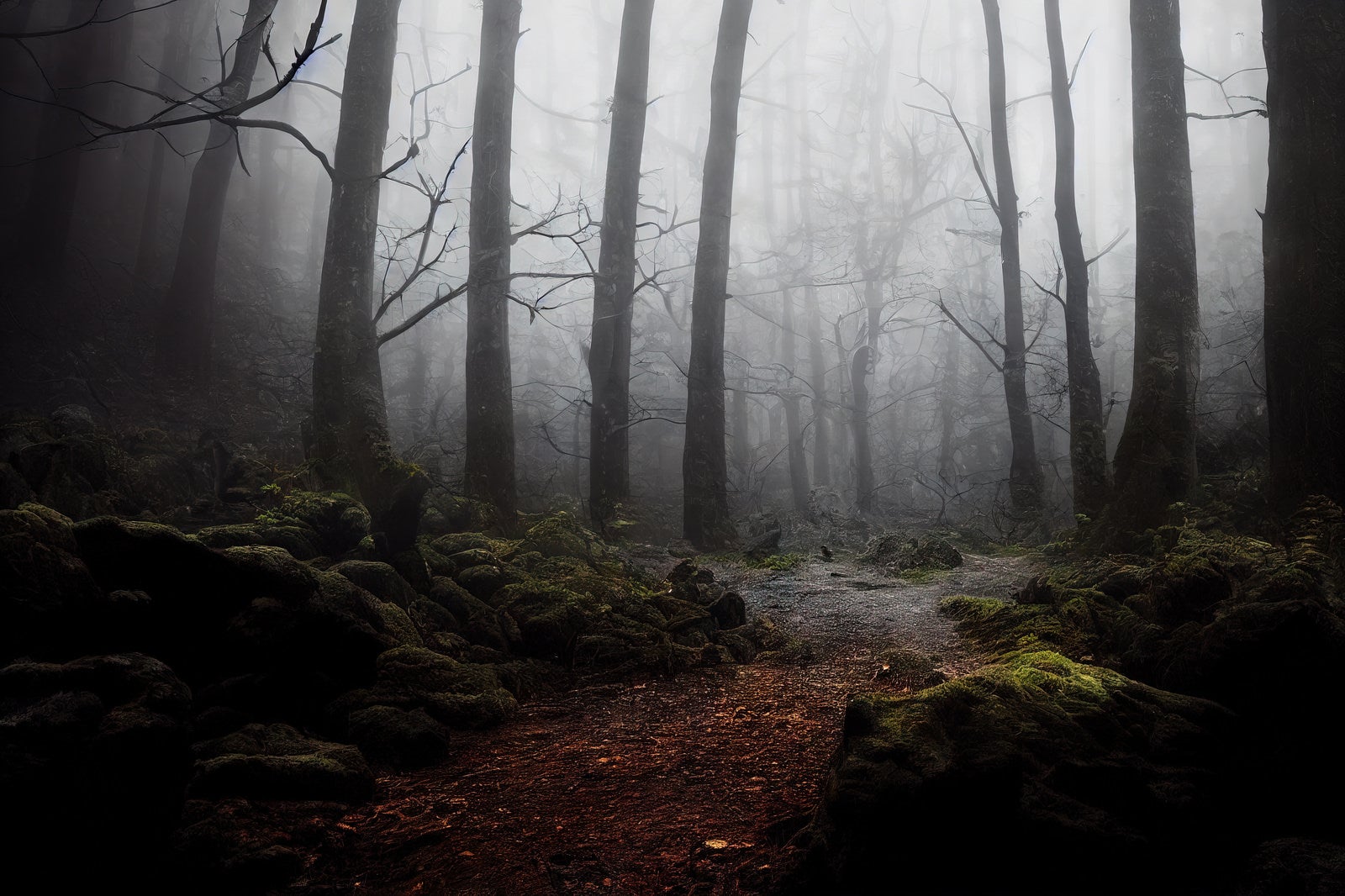 「山奥に発生する濃霧」の写真