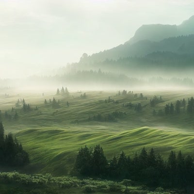 霧が出る丘の写真
