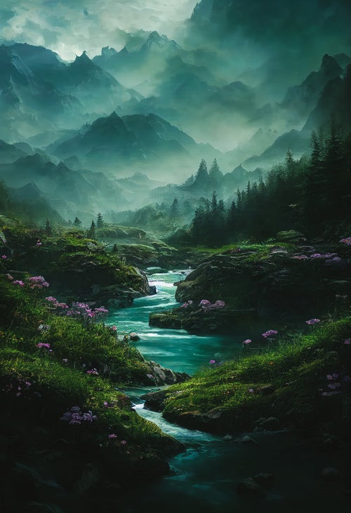 川と渓谷が織りなす壮大な自然の写真