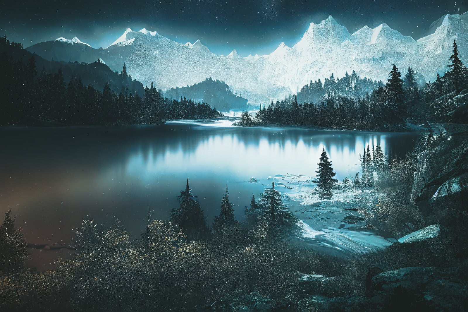 「静寂な冬の湖からの讃歌」の写真