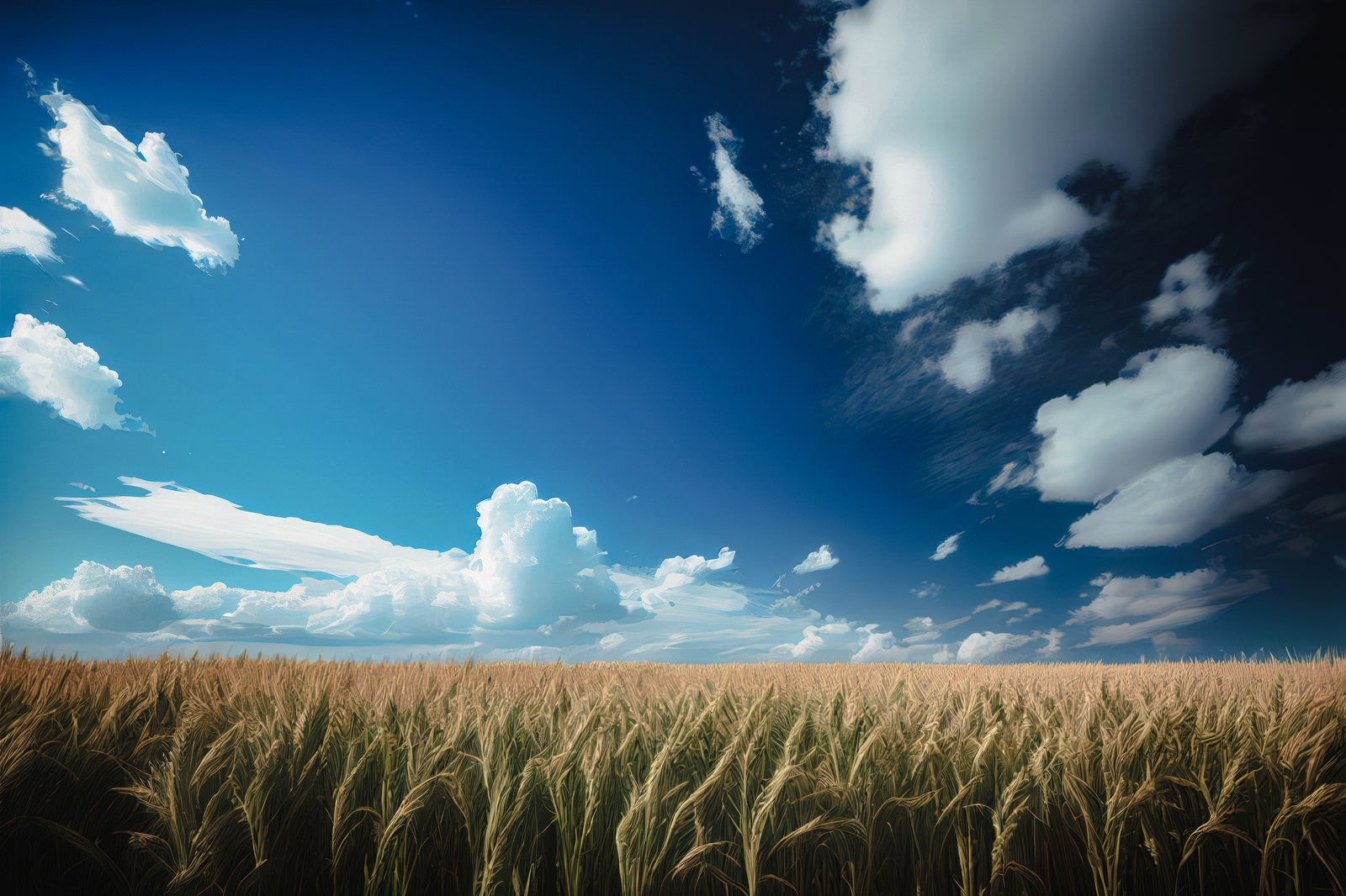 「青空と小麦畑」の写真