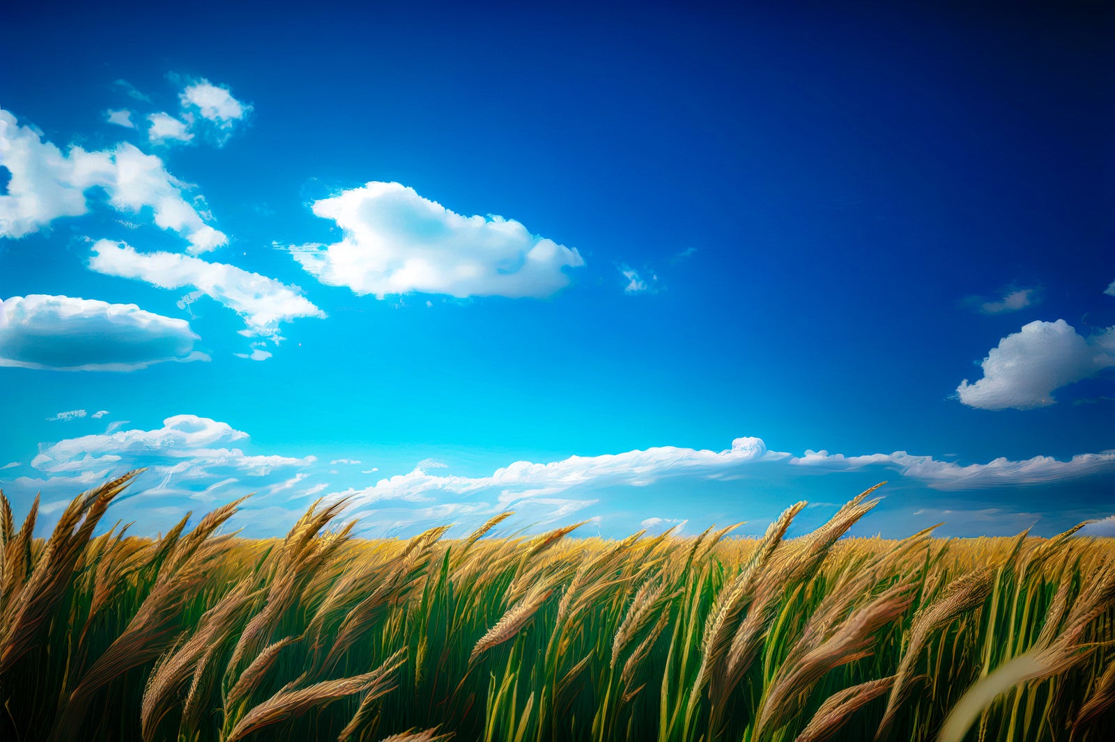 「青い空と小麦畑」の写真