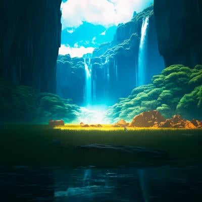 秘境の渓谷を照らす光 自然が生む滝の奇跡の写真