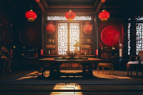 伝統的な中国風デザインの部屋の写真
