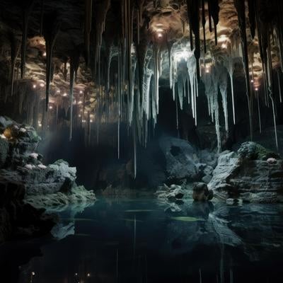 鍾乳洞の神秘 洞窟と泉が描く地形の写真