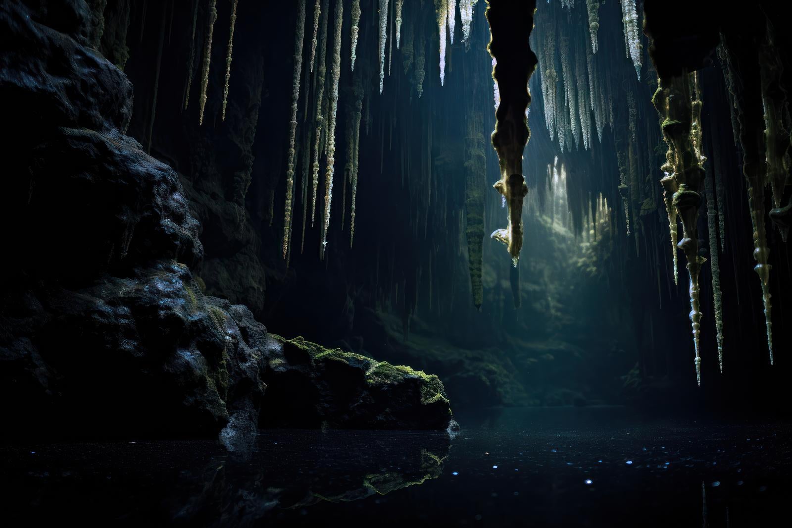 「鍾乳洞の地下水 泉が生み出す鍾乳石の物語」の写真