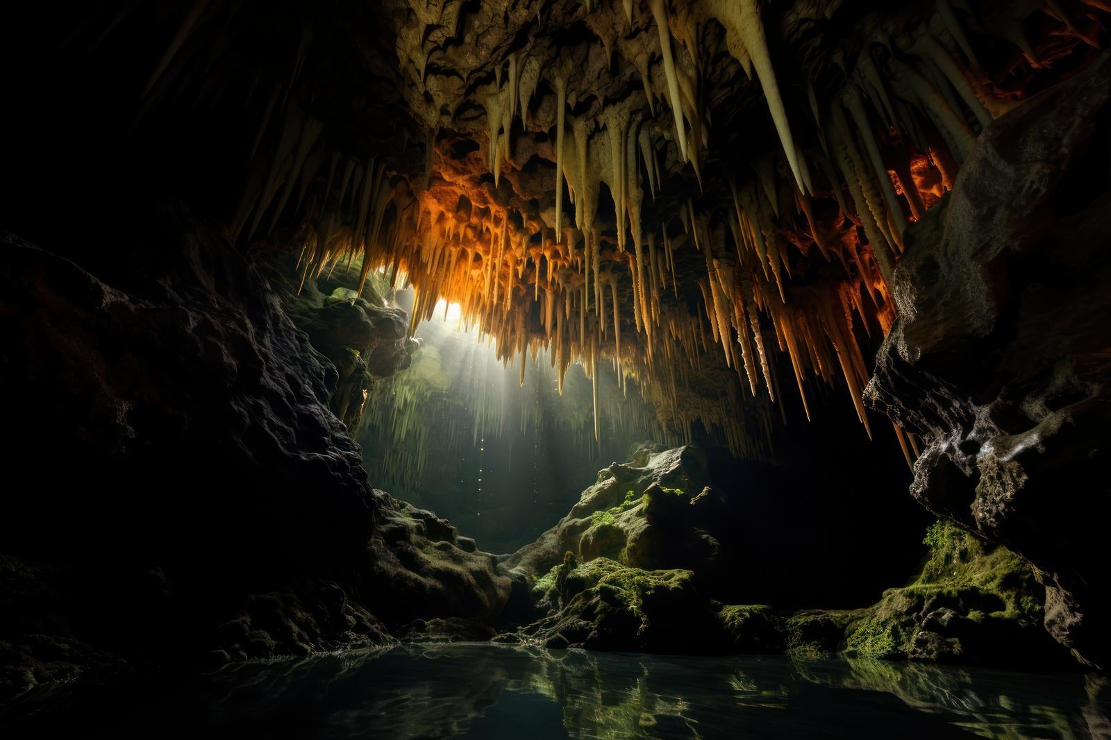 「地下世界の水源と鍾乳洞の風景写真ギャラリー」の写真