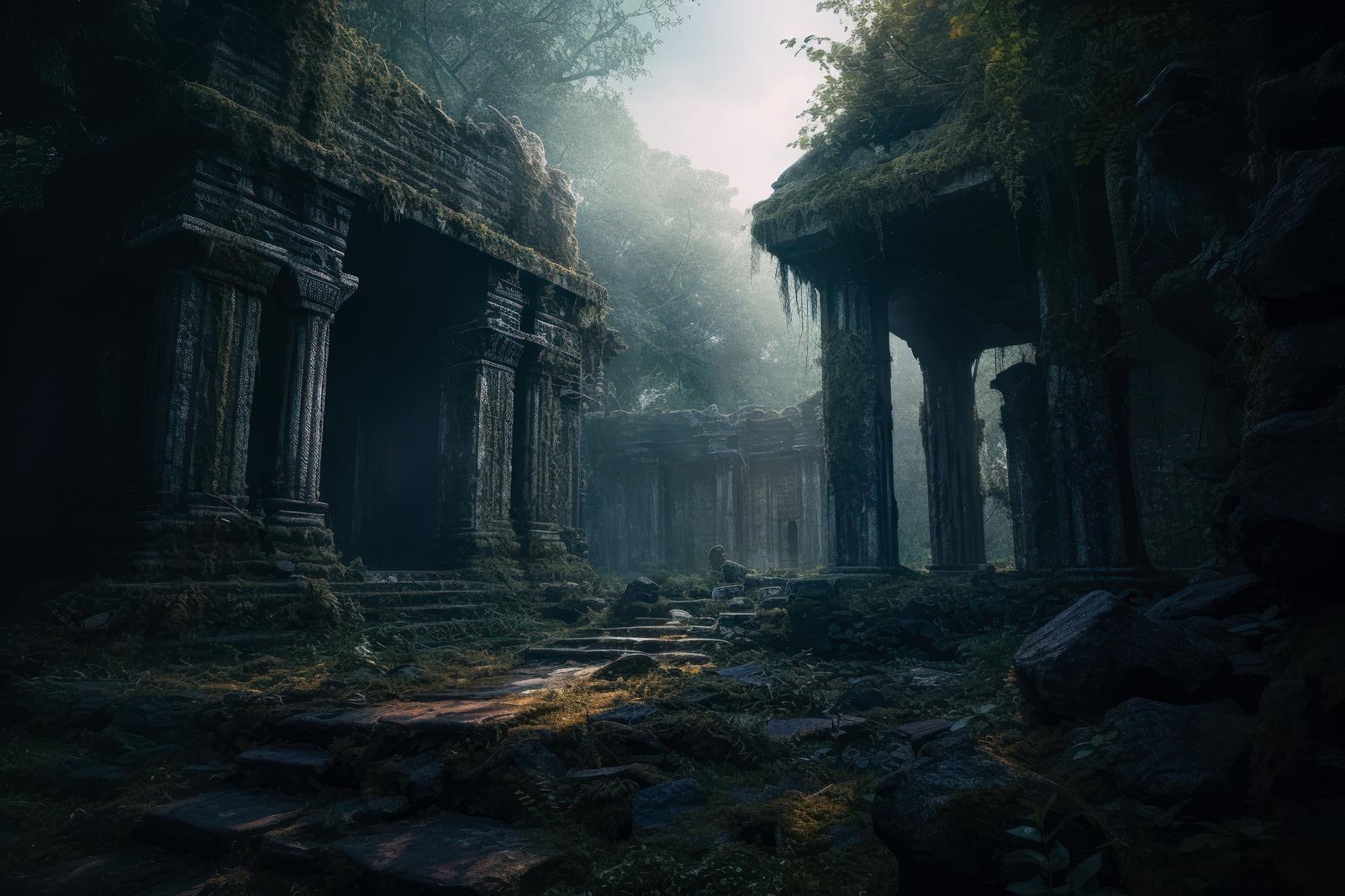 「緑の闇に光る過去 ジャングルと古代遺跡」の写真