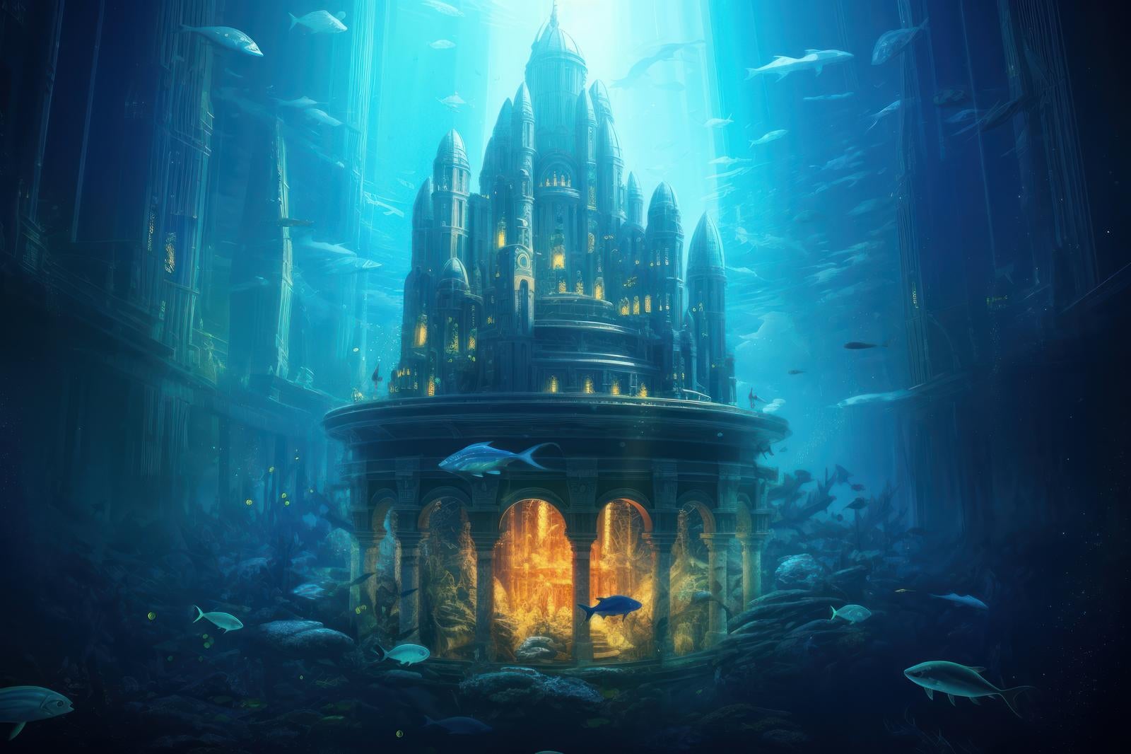 「海底都市と神殿」の写真