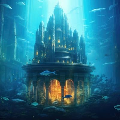 海底都市と神殿の写真