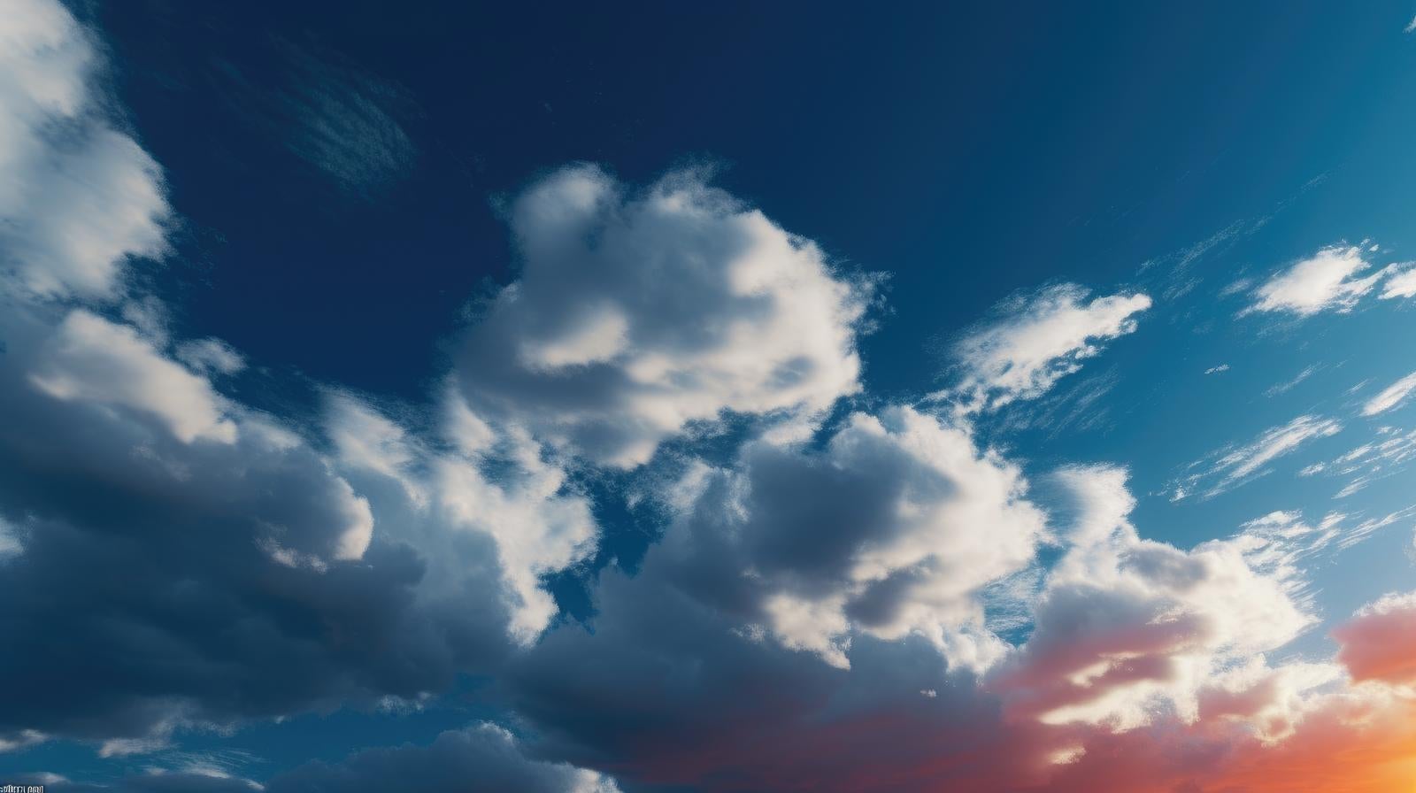 「青空と雲の空模様」の写真