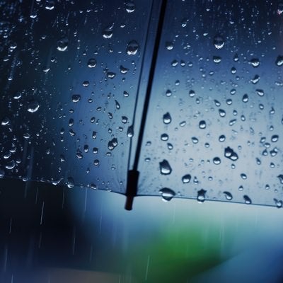 傘についた水滴の写真