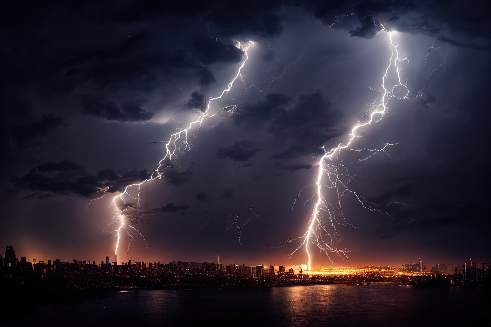 「首都の雷雲 | フリー素材のぱくたそ」の写真