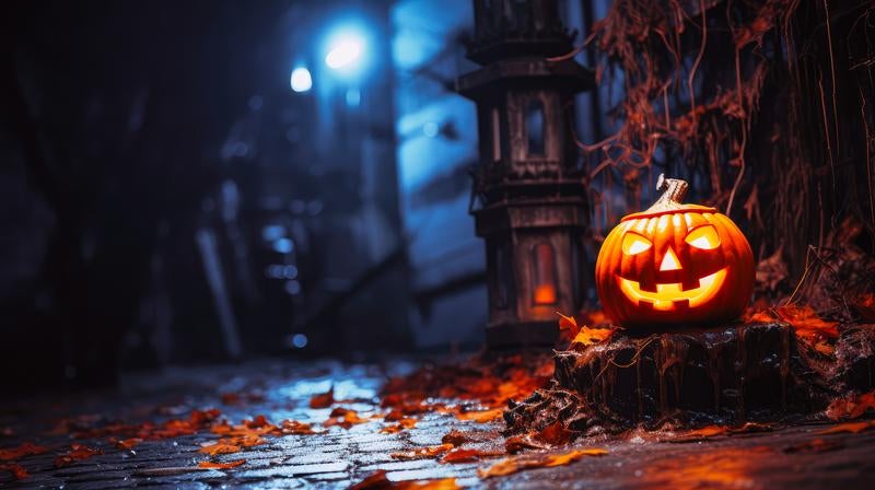 ジャック・オー・ランタンの微笑 ハロウィンの魔法の夜の写真