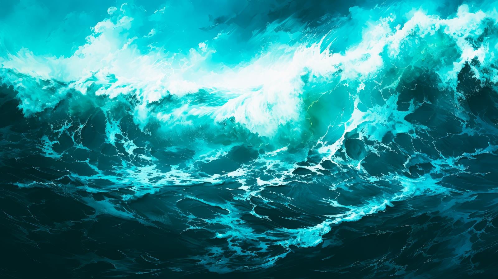 「高波と波飛沫のアート」の写真