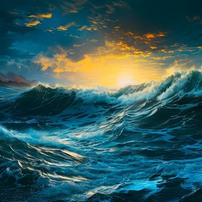 大しけの波と風の写真